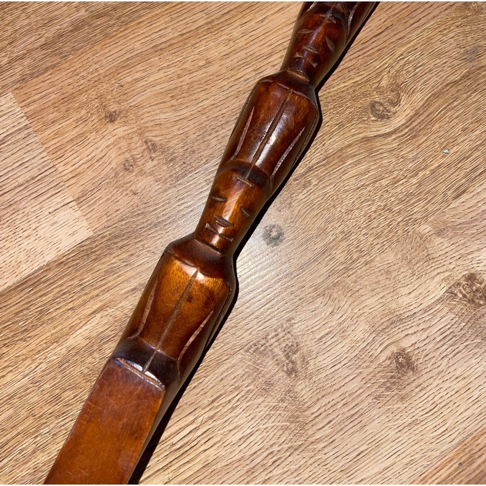 Vintage MCM Wooden Tiki Totem Spoon & Fork Wall Decor - Picture 2 of 4